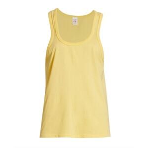 Redone Relaxed Cotton Beach Tank Yellow M
